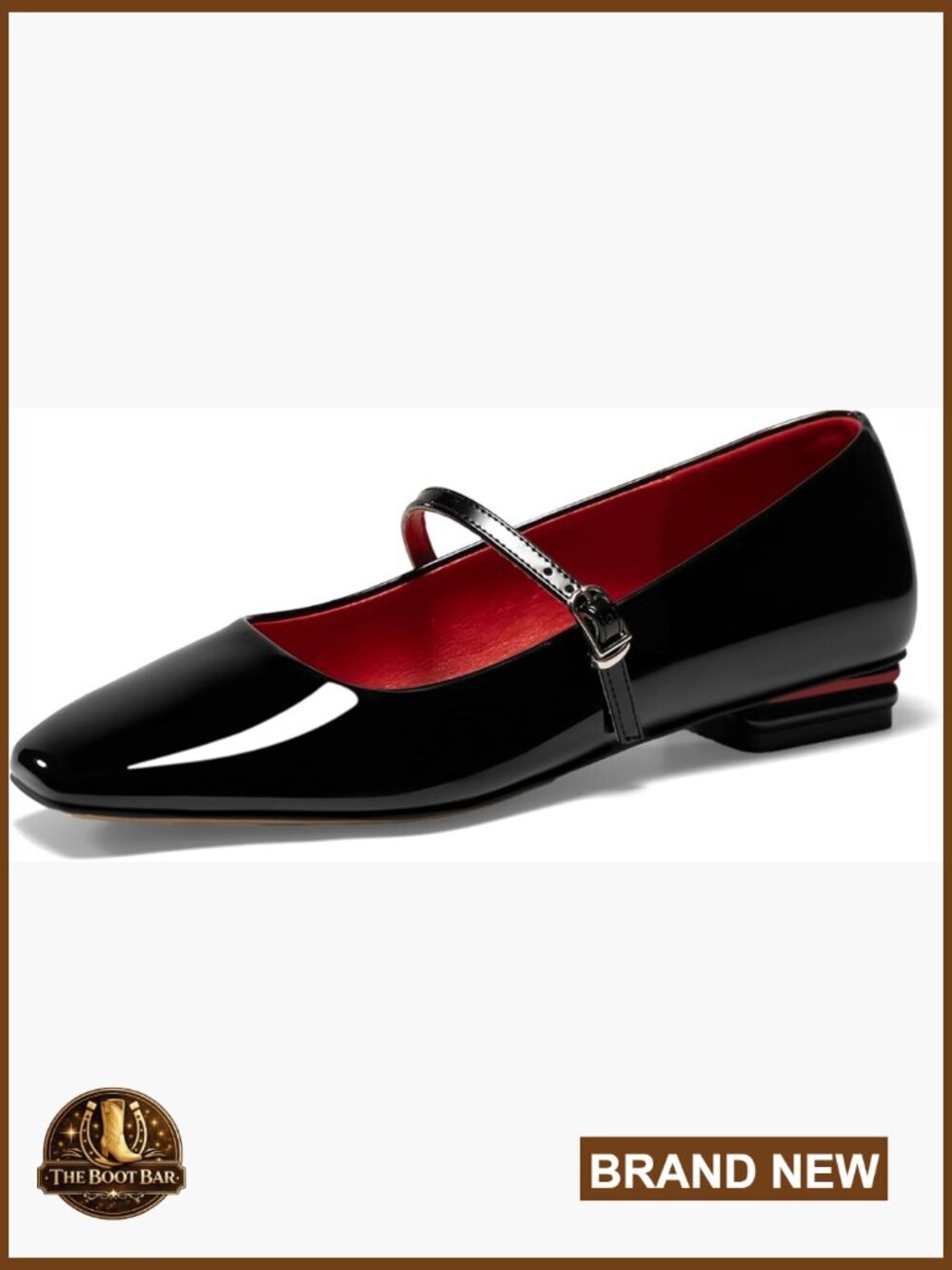 Mary Jane Flats Closed Square Toe Ballet Flat Dressy Slip on Shoes